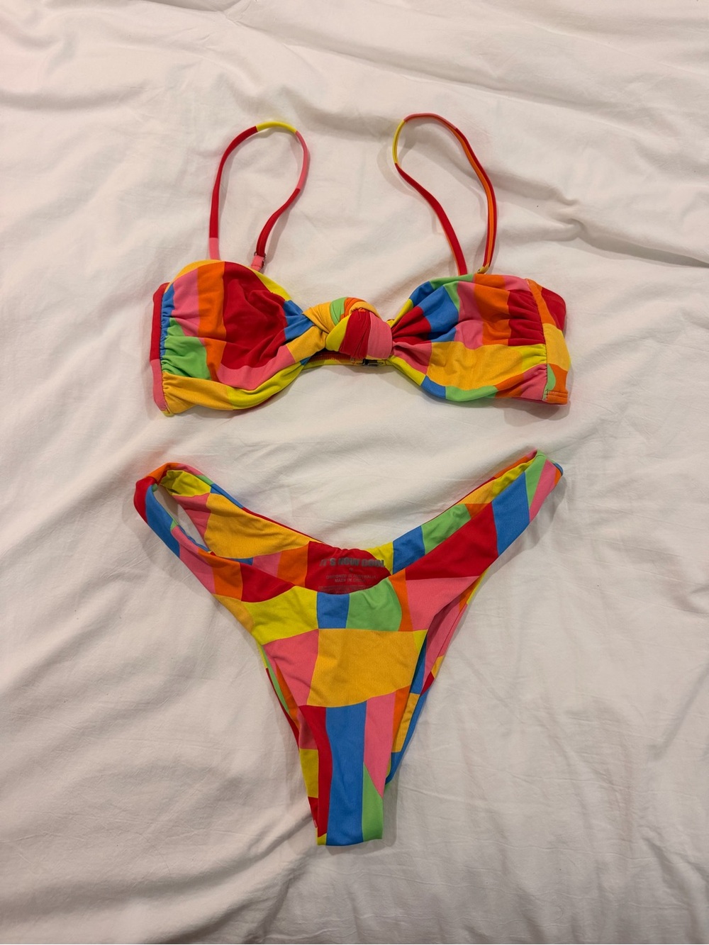 Now It’s Cool Striped Multi-Color Bikini Set - Vibrant Rainbow Swimwear